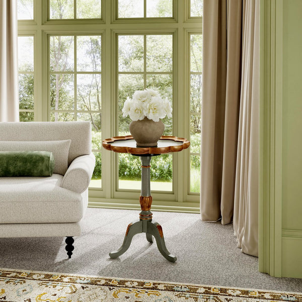Butler Specialty Company Dansby 20" Round Wood Pedestal Table - Elegant Accent For Home Decor Pastel Green Rubberwood Solids,Oak Veneers,Mdf,Resin 1482482-butler