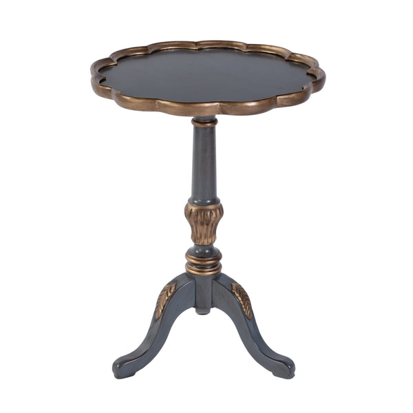 Butler Specialty Company Dansby 20" Round Wood Pedestal Table - Elegant Accent For Home Decor Pastel Blue Rubberwood Solids,Oak Veneers,Mdf,Resin 1482483-butler