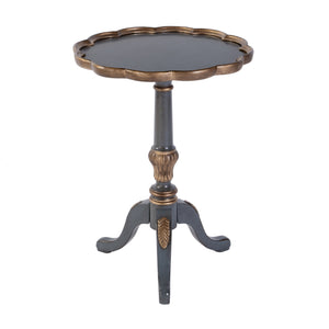 Butler Specialty Company Dansby 20" Round Wood Pedestal Table - Elegant Accent For Home Decor Pastel Blue Rubberwood Solids,Oak Veneers,Mdf,Resin 1482483-butler