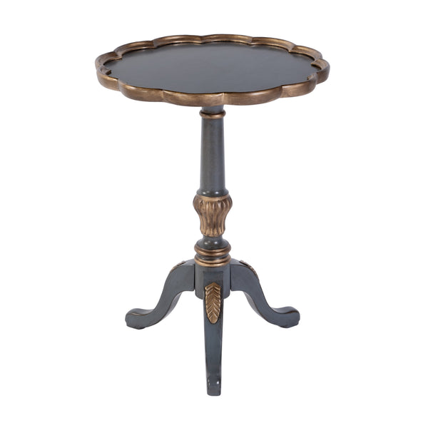 Butler Specialty Company Dansby 20" Round Wood Pedestal Table - Elegant Accent For Home Decor Pastel Blue Rubberwood Solids,Oak Veneers,Mdf,Resin 1482483-butler