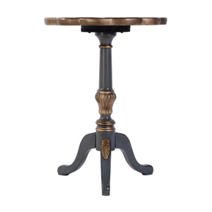 Butler Specialty Company Dansby 20" Round Wood Pedestal Table - Elegant Accent For Home Decor Pastel Blue Rubberwood Solids,Oak Veneers,Mdf,Resin 1482483-butler