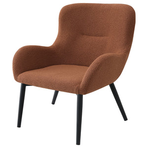English Elm Luna Rust Upholstered Chair with Curved Mid-Century Silhouette, Plush Textured Fabric & Comfort Trim B062P299844