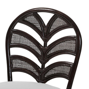 Baxton Studio Bali & Pari Niven Handwoven Rattan Dining Chair Coastal Boho Cushioned Wicker Seat Niven-Rattan/Coffee Bean-Cushion-DC