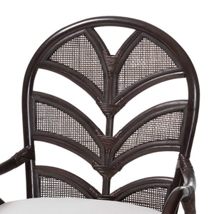 Baxton Studio Bali & Pari Niven Handwoven Rattan Counter Stool Coastal Boho Kitchen Island Seat Niven-Rattan/Coffee Bean-Cushion-CS