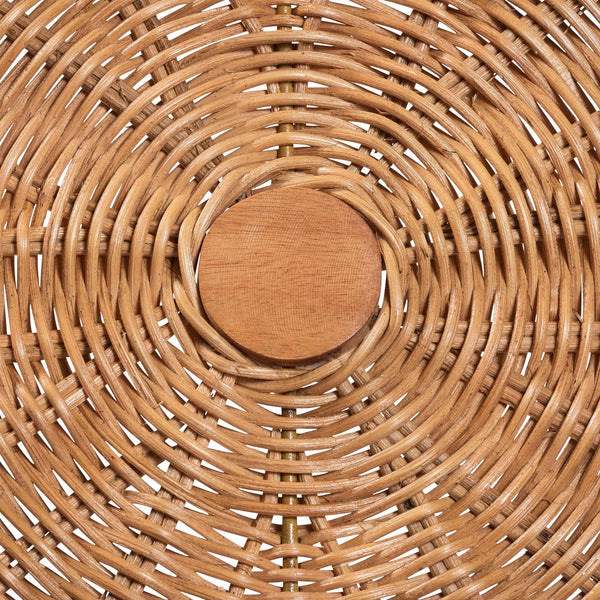 Baxton Studio Bali & Pari Oberon Handwoven Rattan Counter Stool Coastal Artisan Kitchen Island Seat Oberon-Rattan/Light Honey-Cushion-CS