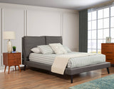 IDEAZ 1482APB Grey/Black Full Size Bed Grey Upholstery, Black Legs 1482APB