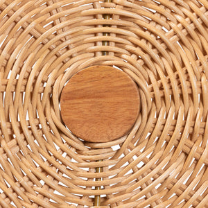 Baxton Studio Bali & Pari Oberon Handwoven Rattan Bistro Chair with Sunburst Weave and Foam Cushion Oberon-Rattan/Light Honey-Cushion-DC