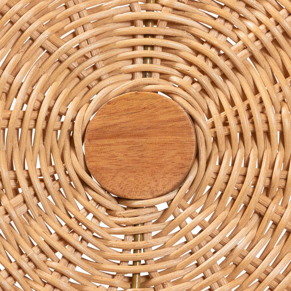 Baxton Studio Bali & Pari Oberon Handwoven Rattan Bistro Chair with Sunburst Weave and Foam Cushion Oberon-Rattan/Light Honey-Cushion-DC