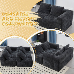 English Elm United Chenille Loveseat Sofa - Cozy Modular Sleeper For Minimalist Living Room & Apartment Spaces W1568P255151-GIGA