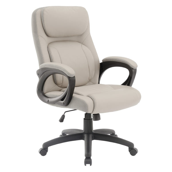 OSP Home Furnishings Faux Leather Executive Office Chair with Lumbar Support and Ergonomic Padded Seat FL13785-U42