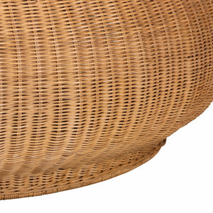 Baxton Studio Bali & Pari Beatriz Handwoven Rattan Round Coffee Table Sculptural Boho Coastal Living Room Beatriz-Rattan/Light Honey-CT