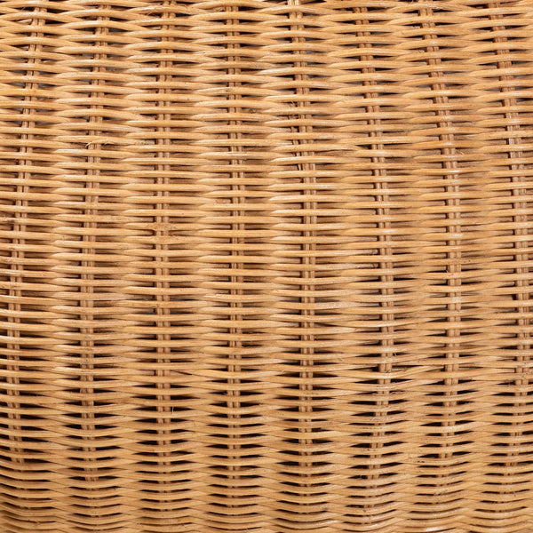 Baxton Studio Bali & Pari Beatriz Handwoven Rattan Round Coffee Table Sculptural Boho Coastal Living Room Beatriz-Rattan/Light Honey-CT