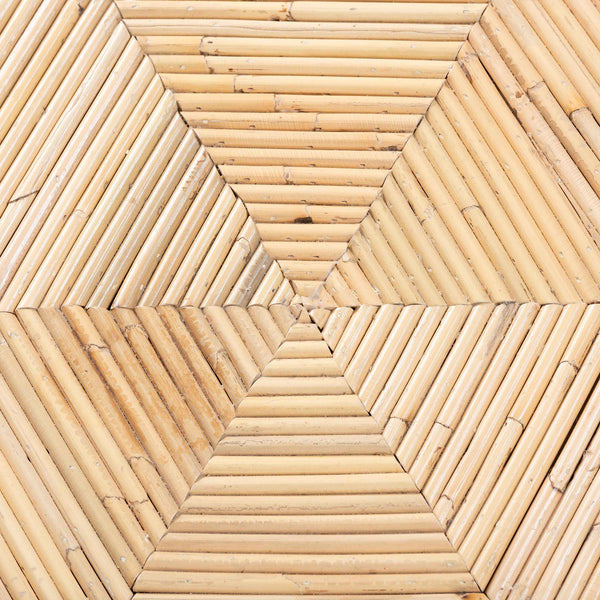 Baxton Studio Bali & Pari Benito Handwoven Rattan Round Pedestal Dining Table for Coastal Spaces Benito-Wooden/Rattan-Light Honey-DT