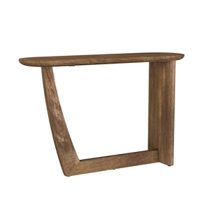 English Elm Oval Solid Mango Wood Console Table – Modern Entryway Design With Sculptural Form & Warm Finish B016P384771-GIGA