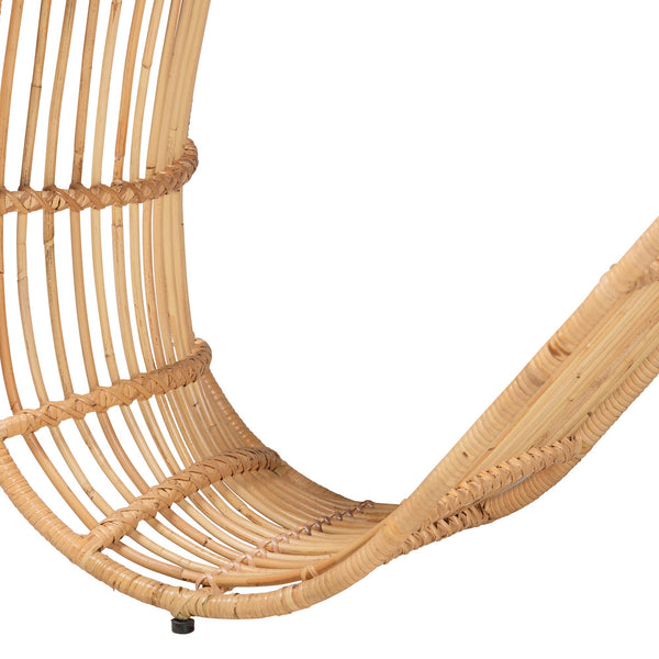Baxton Studio Bali & Pari Araceli Handwoven Rattan Console Table Sculptural S-curve Entryway Accent Araceli-Rattan/Light Honey-Console Table
