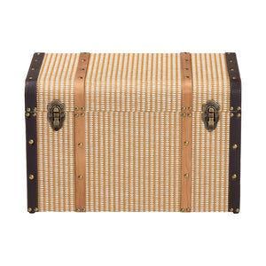 Baxton Studio Baxton Studio Manton Vintage Trunk Woven Texture Nail Head Accent Hinged Storage Chest JY25B016-Large-Wooden Trunk