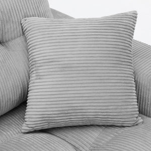 English Elm Corduroy L-shaped Sectional Sleeper Sofa No Assembly Needed for Apartments Light Gray W5532S00033