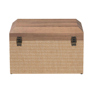 Baxton Studio Baxton Studio Kande Mid-century Woven Trunk with Nail-head Trim and Hinged Flip Top JY25B018-Large-Wooden Trunk