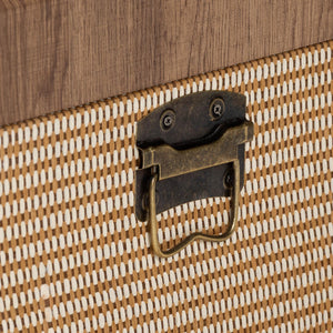 Baxton Studio Baxton Studio Kande Mid-century Woven Trunk with Nail-head Trim and Hinged Flip Top JY25B018-Large-Wooden Trunk
