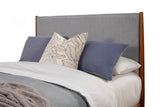 IDEAZ Brown/Grey Contemporary Panel Bed Brown  with Grey Upholstered Headboard 1484APB