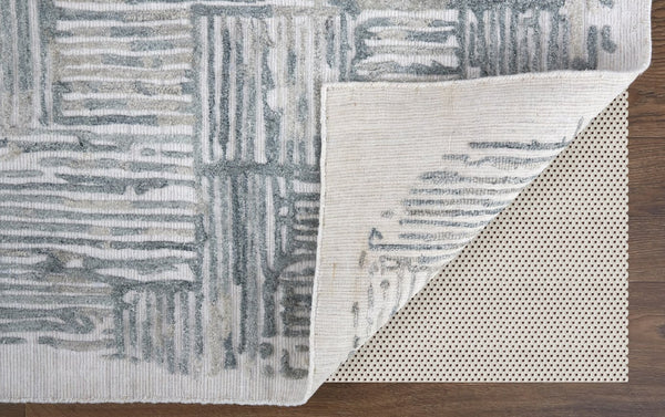 Feizy Rugs Elias Hand Woven Abstract Viscose/Wool Low Pile Rug - Modern Elegance For Any Home Decor Style Green,Blue,Ivory Viscose,Wool Els6891fgrn000c50