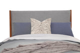 IDEAZ Brown/Grey Contemporary Panel Bed Brown  with Grey Upholstered Headboard 1485APB