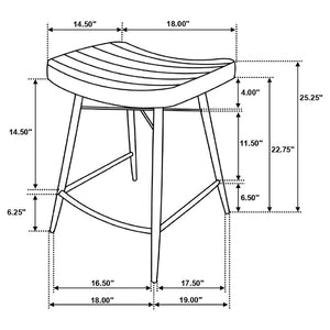 English Elm Ridgeway Channel Tufted Leather Backless Counter Stools Set of 2 for Kitchen Island Camel B062P440314