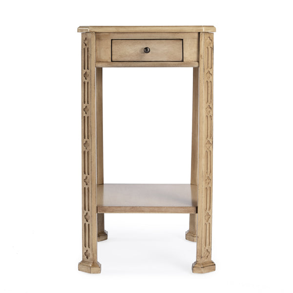 Butler Specialty Moyer Square Wood Side Table With Elegant Inlay Design, Antique Brass Hardware, And Open Shelf Beige Rubberwood Solids,Cherry And Maple Veneers,Mdf 1486424-butler