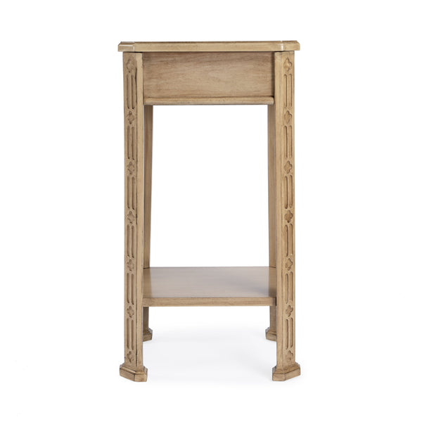 Butler Specialty Moyer Square Wood Side Table With Elegant Inlay Design, Antique Brass Hardware, And Open Shelf Beige Rubberwood Solids,Cherry And Maple Veneers,Mdf 1486424-butler