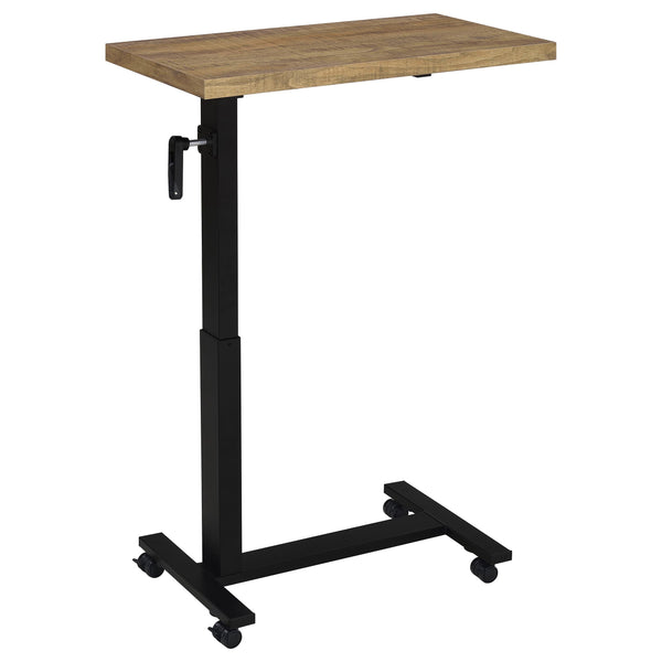 English Elm Geary Mango Height-Adjustable Mobile C-Table with Hand Crank, Locking Casters, Slim C-Base for Bedside Use B062P375562
