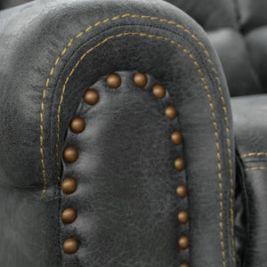 English Elm Wallace & Bay - Gray Gliding Recliner — Slate Gray Fabric Recliner with Smooth Glide, Classic Style, Easy Care Comfort B361P384420