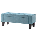 OSP Home Furnishings Baytown Storage Bench Blue Smoke