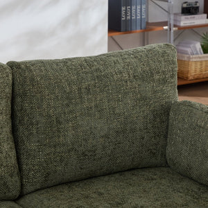English Elm 63.39" Chenille Convertible Sofa Bed with Pocketed Spring Cushions for Modern Living Spaces Green W3189S00030