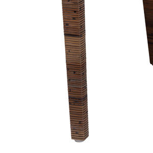 Baxton Studio Bali Karis Rattan Dining Chair With Removable Cushion, Handwoven Mahogany Frame Coastal Boho Seat Karis-Coffee Antique-DC