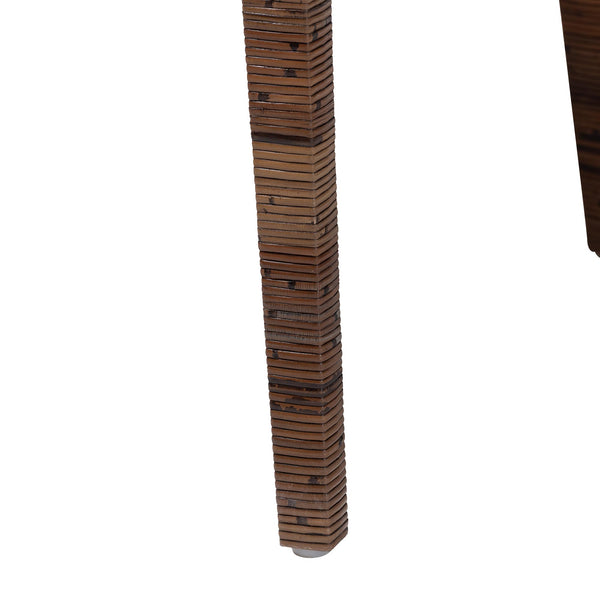 Baxton Studio Bali Karis Rattan Dining Chair With Removable Cushion, Handwoven Mahogany Frame Coastal Boho Seat Karis-Coffee Antique-DC