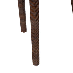 Baxton Studio Bali Sofia Rattan Dining Chair With Removable Cushion, Handwoven Mahogany Frame, Coastal Boho Elegance Sofia-Coffee Antique-DC