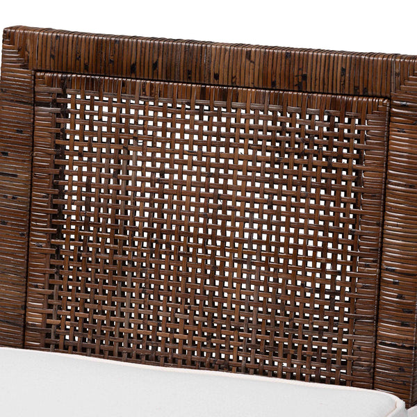 Baxton Studio Bali Sofia Rattan Counter Stool — Handwoven Mahogany Frame, Padded Cushion, Coastal Boho Comfort Sofia-Coffee Antique-CS