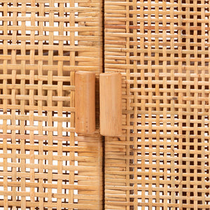 Baxton Studio Bali & Pari Vivan Handwoven Rattan Accent Cabinet Mahogany Frame Boho Storage Solution Vivan-SVN2630A-Natural-Cabinet