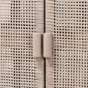 Baxton Studio Bali & Pari Vivan Handwoven Rattan Cabinet with Double Doors for Coastal Living Rooms Vivan-W137-French Grey-Cabinet