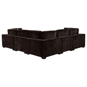 English Elm Murtagh Six Piece Modular Sectional Soft Fabric Lounge Sofa with Tapered Wooden Legs B062S01582