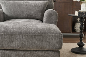 English Elm Modern Chaise Lounge with Plush High-Resilience Cushion and Solid Wood Frame for Durable Comfort Grey W2120P296386