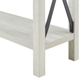 English Elm Walker Edison - Modern Farmhouse Metal-X Entry Table With Lower Shelf - Stone Grey