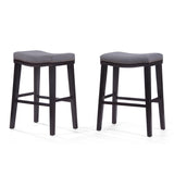 Christopher Knight Home® - Noble House - Rosalie Charcoal Fabric Saddle Stool - Set of 2