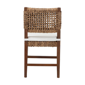 English Elm Modern Handcrafted Seagrass Woven Mahogany Counter Stool for Kitchen Island B2750P467868