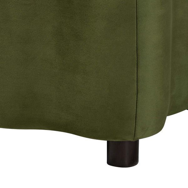 Baxton Studio Baxton Studio Paulina Velvet Lift Top Storage Bench Scalloped Glam Bedroom Accent Moss Green/Black BBT3246-Moss Green Velvet-Storage-Bench