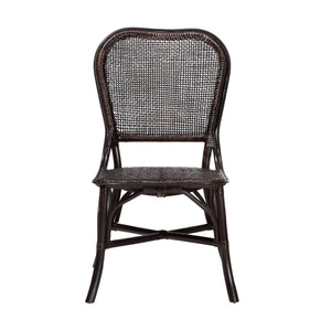 Baxton Studio Bali & Pari Irene Handwoven Rattan Dining Chair Lattice Back Coastal Artisan Seating Irene-Coffee Bean-Rattan-DC