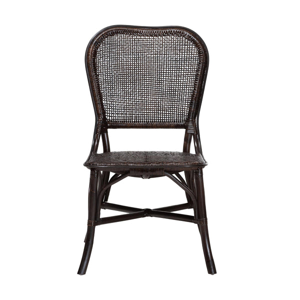 Baxton Studio Bali & Pari Irene Handwoven Rattan Dining Chair Lattice Back Coastal Artisan Seating Irene-Coffee Bean-Rattan-DC