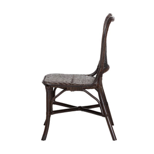 Baxton Studio Bali & Pari Irene Handwoven Rattan Dining Chair Lattice Back Coastal Artisan Seating Irene-Coffee Bean-Rattan-DC