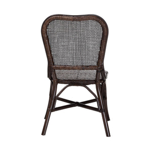 Baxton Studio Bali & Pari Irene Handwoven Rattan Dining Chair Lattice Back Coastal Artisan Seating Irene-Coffee Bean-Rattan-DC