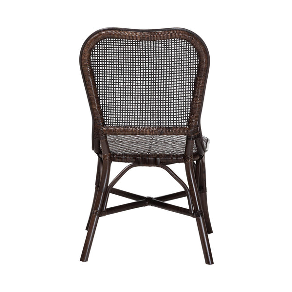 Baxton Studio Bali & Pari Irene Handwoven Rattan Dining Chair Lattice Back Coastal Artisan Seating Irene-Coffee Bean-Rattan-DC